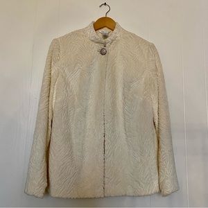 Laura Ashley Ivory Extremely Soft Jacket Top Button Closure W/Pockets MEDIUM